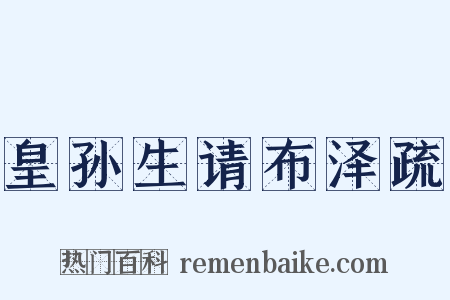 皇孙生请布泽疏是什么意思的图片